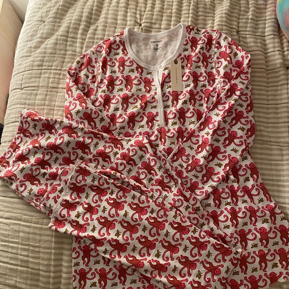 Roberta Roller Rabbit Intimates & Sleepwear | Nwt Roller Rabbit Pink Monkey Pajamas Set Size S 